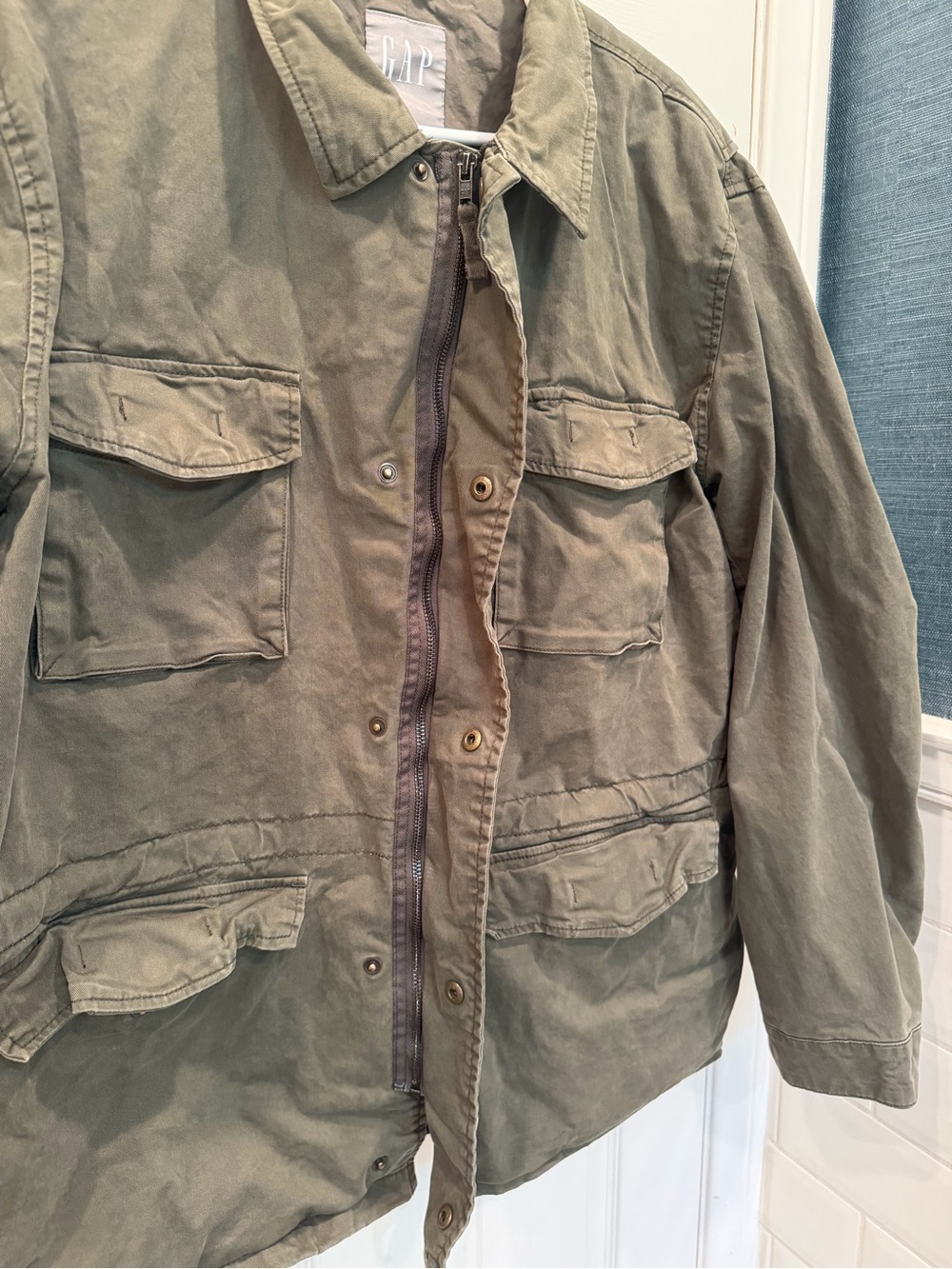 Gap Men’s XL Fatigue Utility Jacket Deep Green Military Field Jacket - Picture 4 of 8